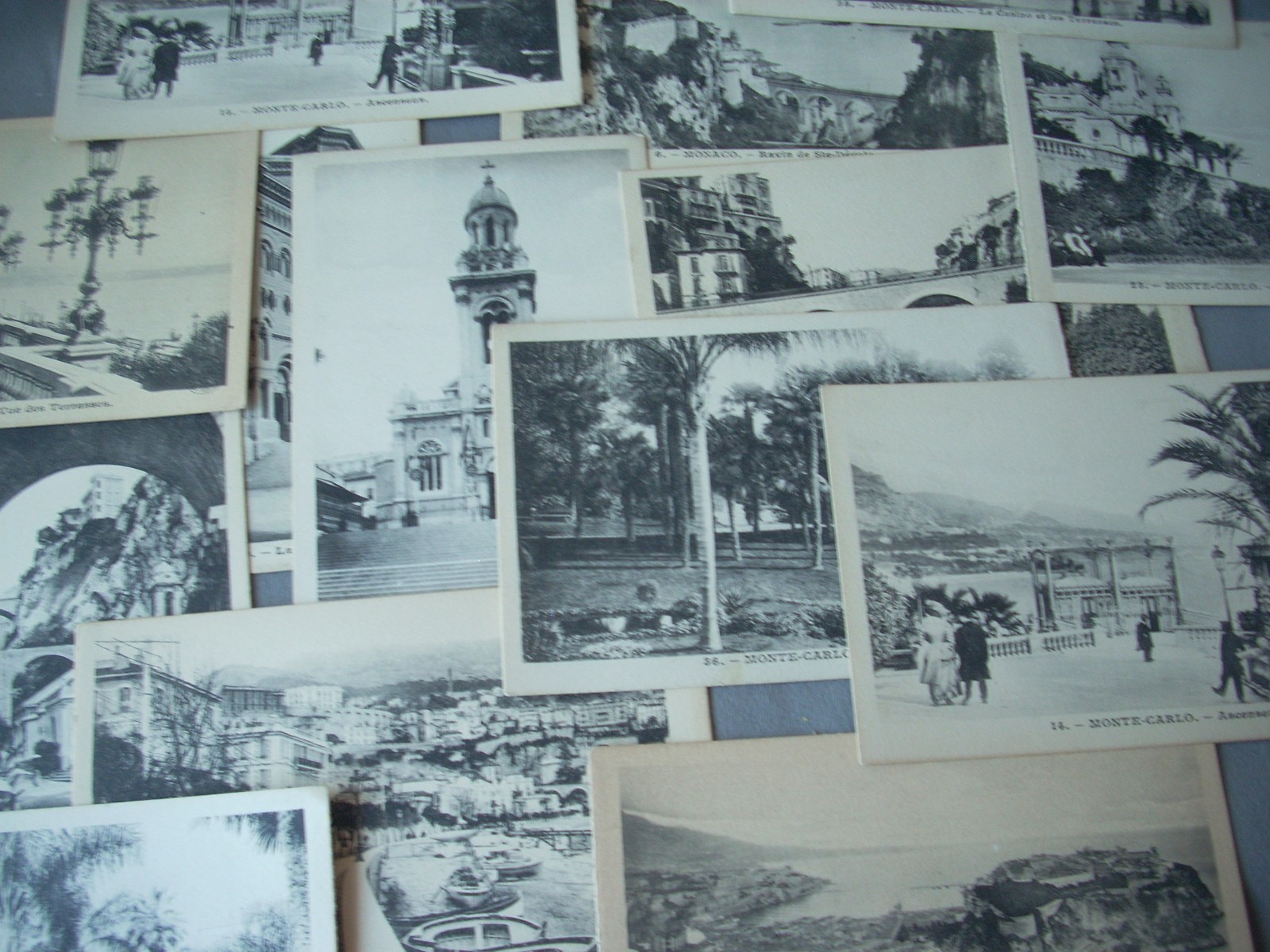 14 Antique Unused Photographic Postcards B & W Monaco Monte Carlo circa 1910s 14 Antique Unused Photographic Postcards B & W Monaco Monte Carlo circa 1910s