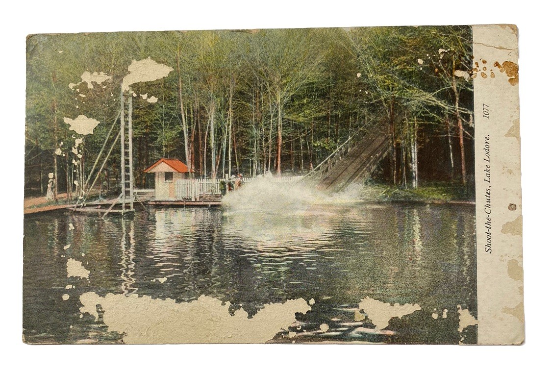 Shoot-the-Chutes Lake Lodore~ Carbondale Pennsylvania PA~ Antique 1900s Postcard