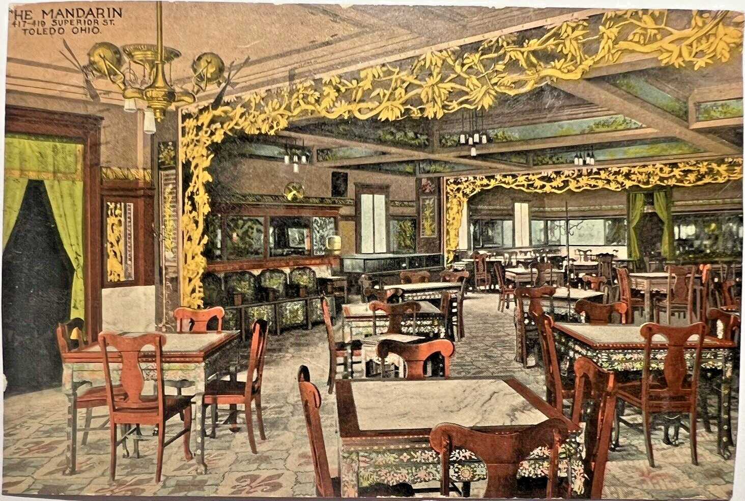Rare THE MANDARIN CHINESE RESTAURANT INTERIOR Toledo Ohio 1913 Postcard D6 Rare THE MANDARIN CHINESE RESTAURANT INTERIOR Toledo Ohio 1913 Postcard D6