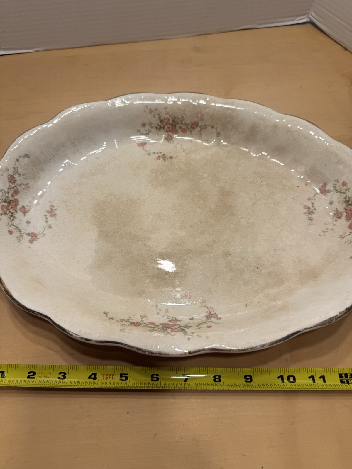 Antique K. T. & K. Serving Dish Vintage Platter Shabby Chic Style Antique K. T. & K. Serving Dish Vintage Platter Shabby Chic Style