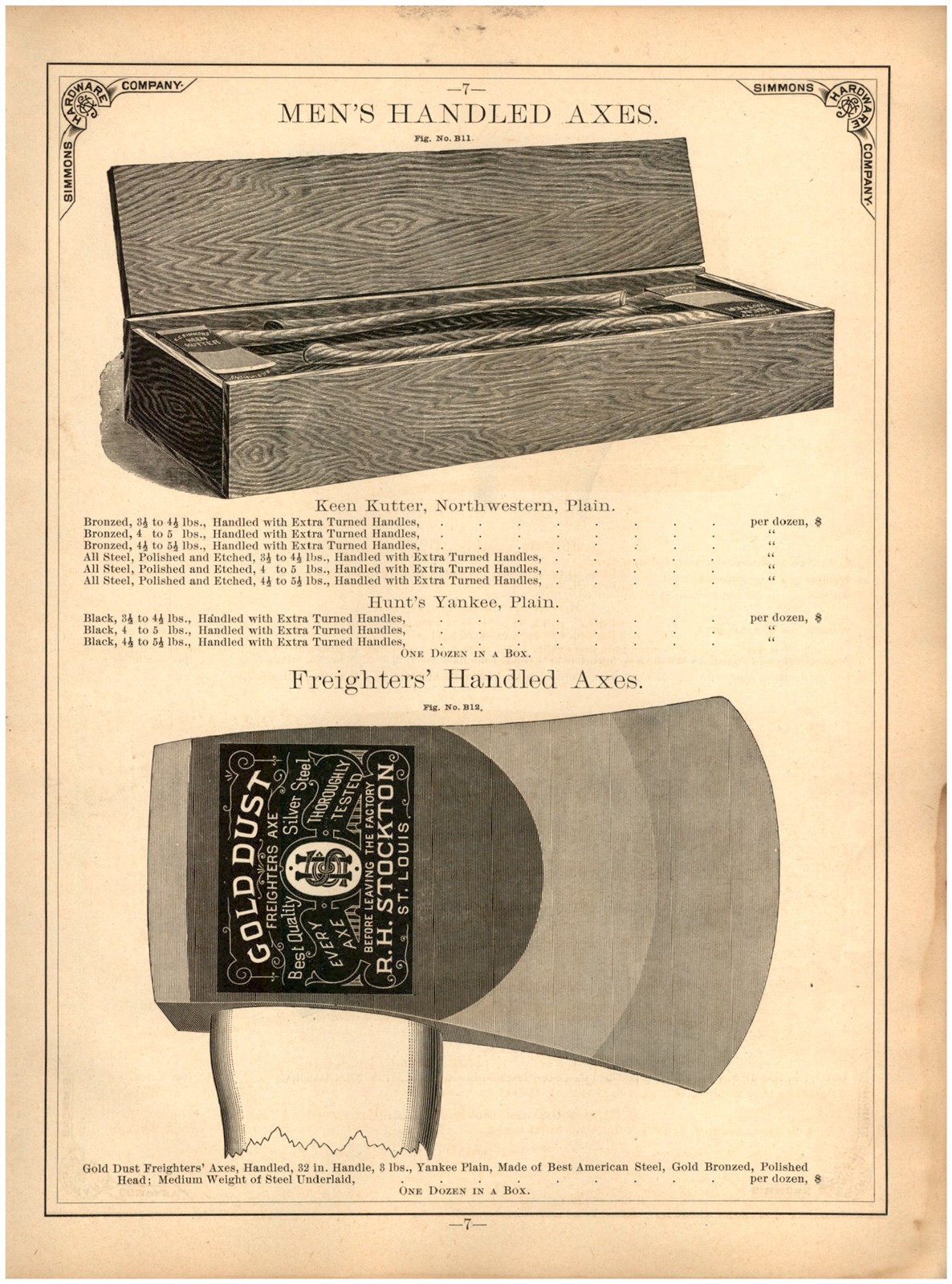 1888 PAPER AD Keen Kutter Ax Axe Axes Shipping Crate Northwestern champion