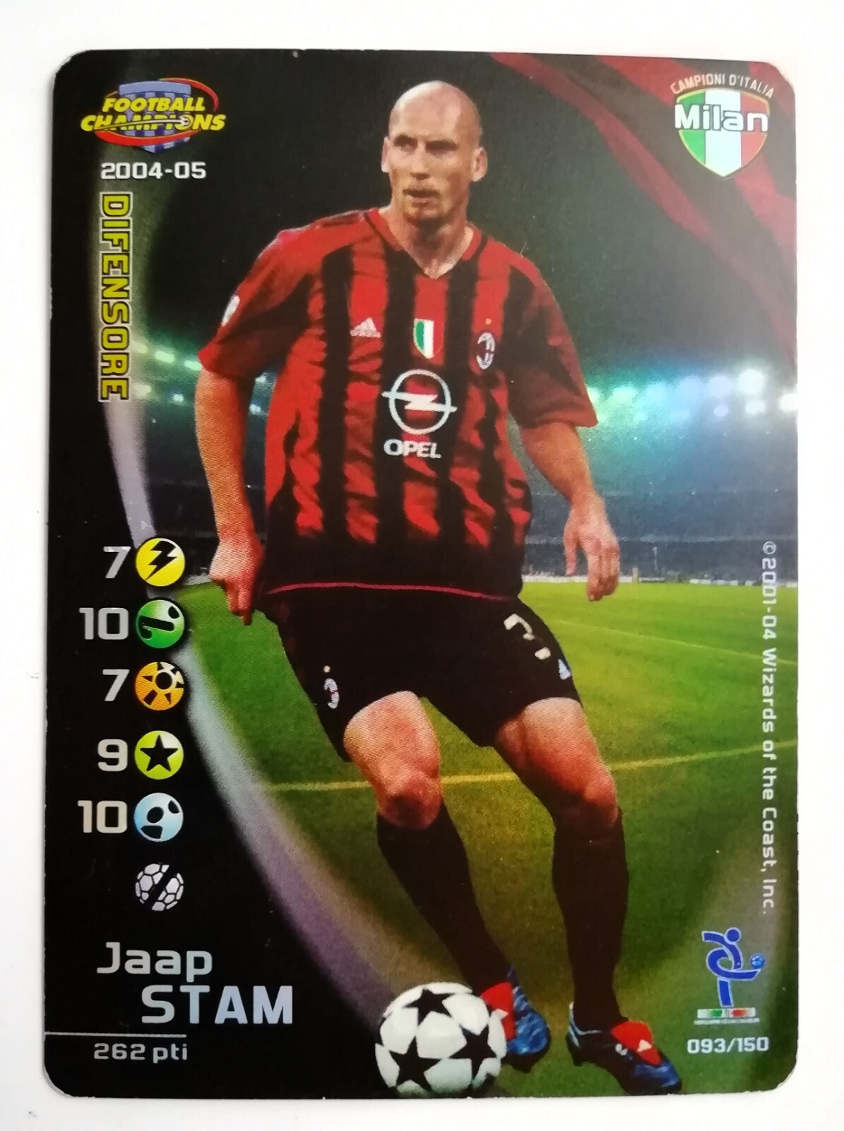 STAM 2004 2005 FOOTBALL CHAMPIONS JAAP MILAN FOIL SERIES A WIZARDS SCUDETTO 093