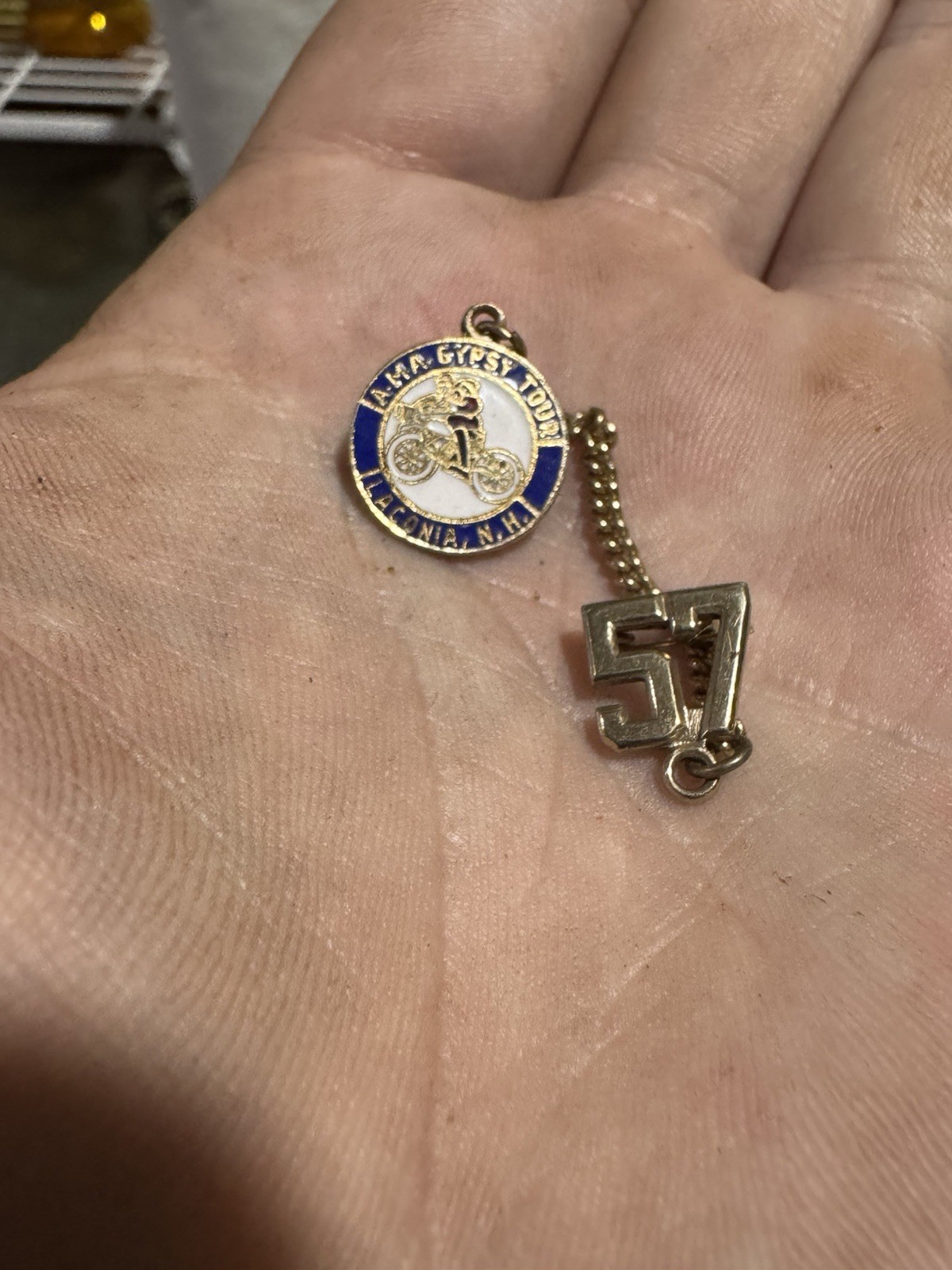 Vintage 1957 AMA Gypsy Tour Laconia Pin