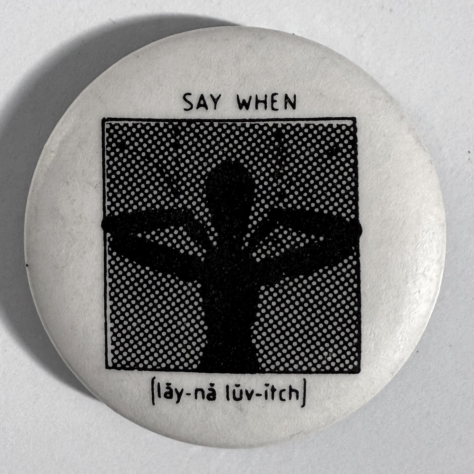 RARE Vintage 1979 LENE LOVICH promo pin STIFF Records button Say When badge 1.2 RARE Vintage 1979 LENE LOVICH promo pin STIFF Records button Say When badge 1.2