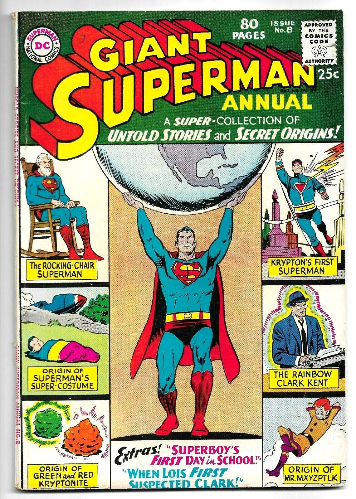 Superman Annual #8, Giant 80 Pages, 1963 Superboy, Secret Origins 7.5 VF- Superman Annual #8, Giant 80 Pages, 1963 Superboy, Secret Origins 7.5 VF-
