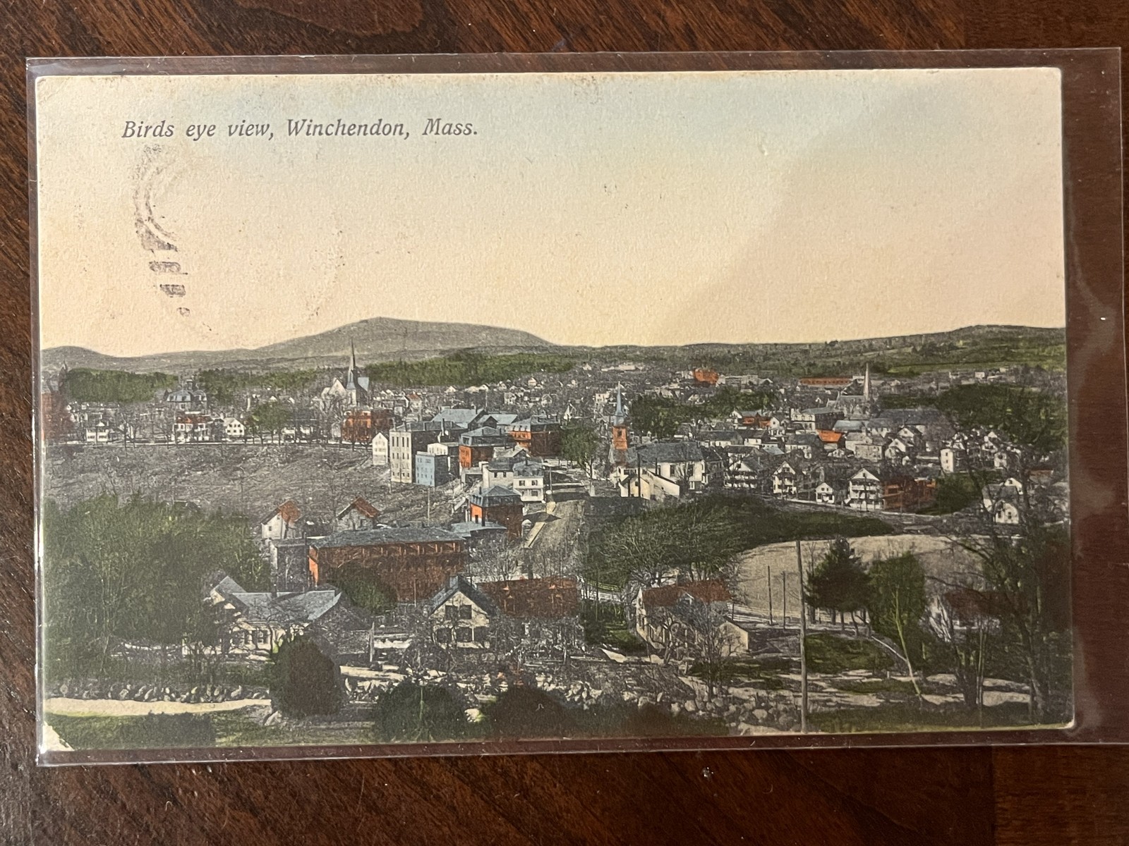 Birds Eye View Winchendon MA 1908 Divided Back Postcard Posted