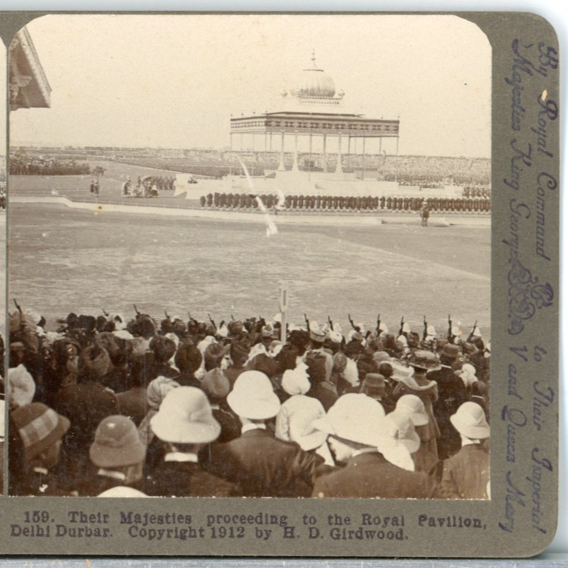 INDIA, Their Majesties Proceeding To The Royal Pavilion-Girdwood Stereoview B250 INDIA, Their Majesties Proceeding To The Royal Pavilion-Girdwood Stereoview B250