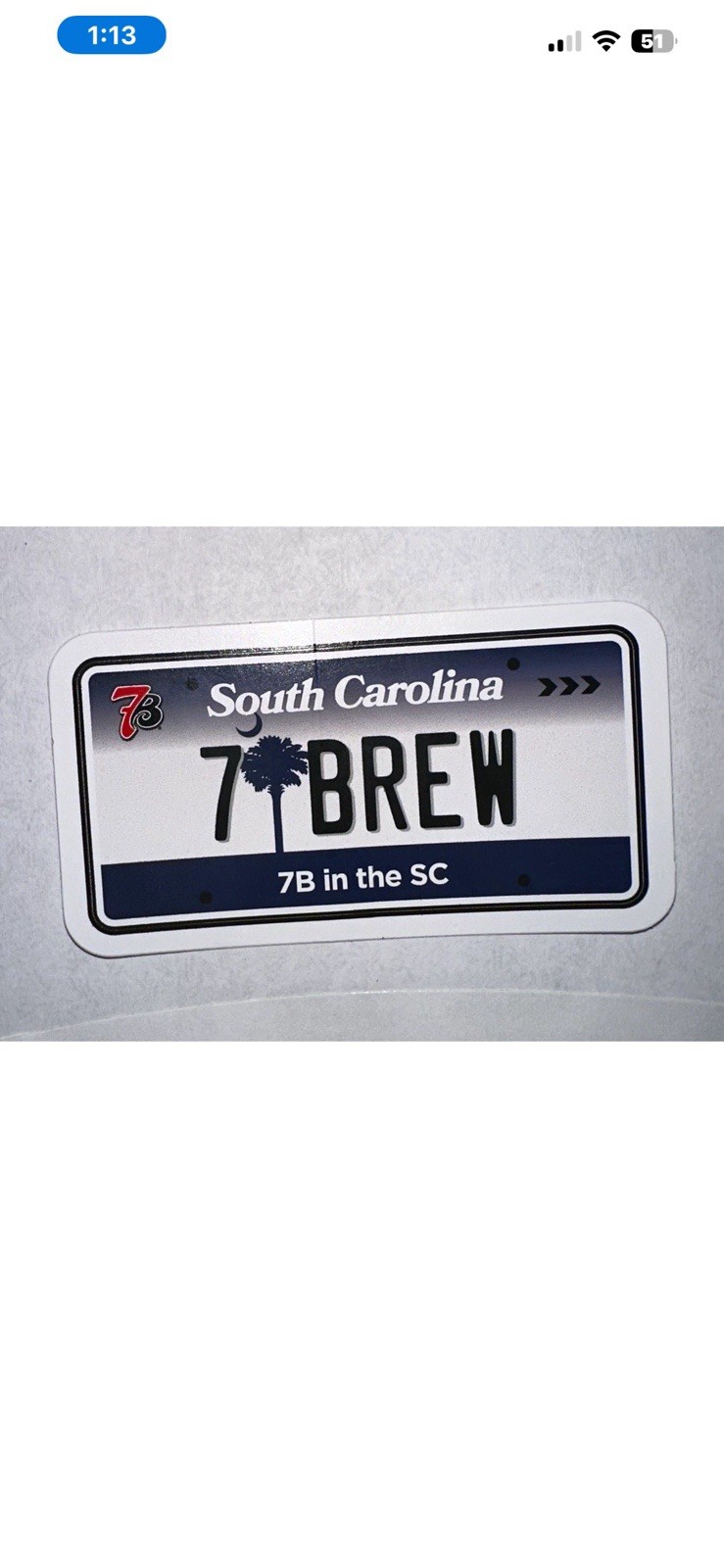 Seven Brew South Carolina State Sticker 7B Decal 7B 7 Brew 7brew