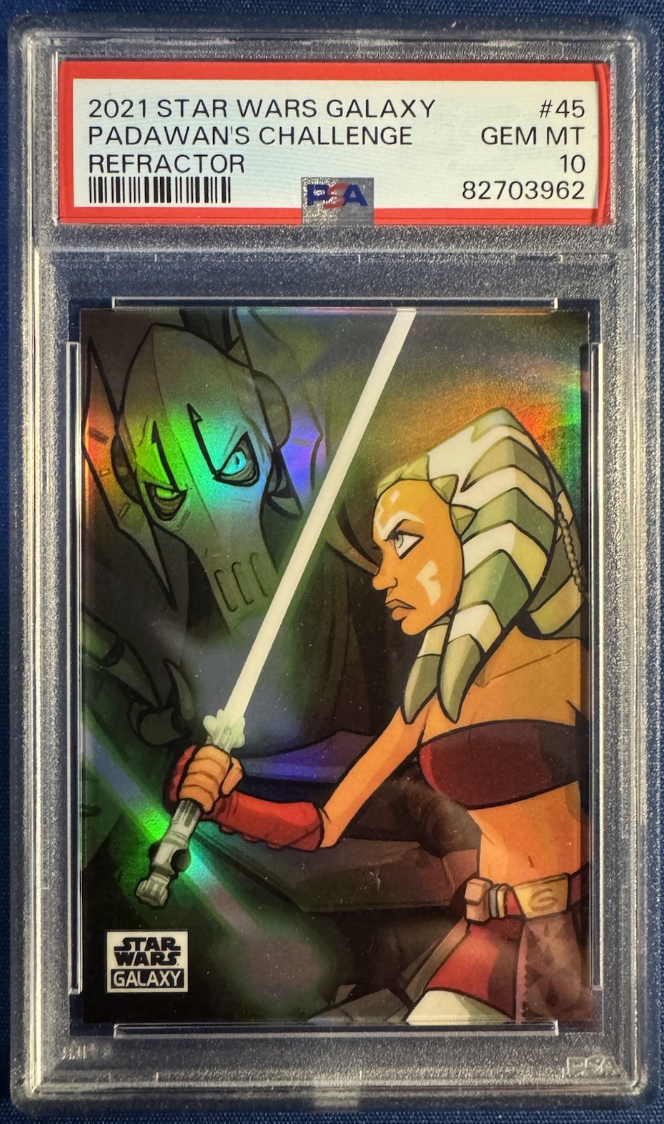 2021 Topps Star Wars Chrome Galaxy 45 A Padawan\'s Challenge Refractor PSA 10