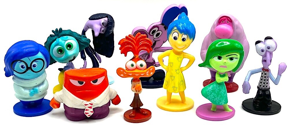 INSIDE OUT 2 Figure Play Set DISNEY PIXAR PVC TOY Joy ANXIETY Fear ANGER Disgust