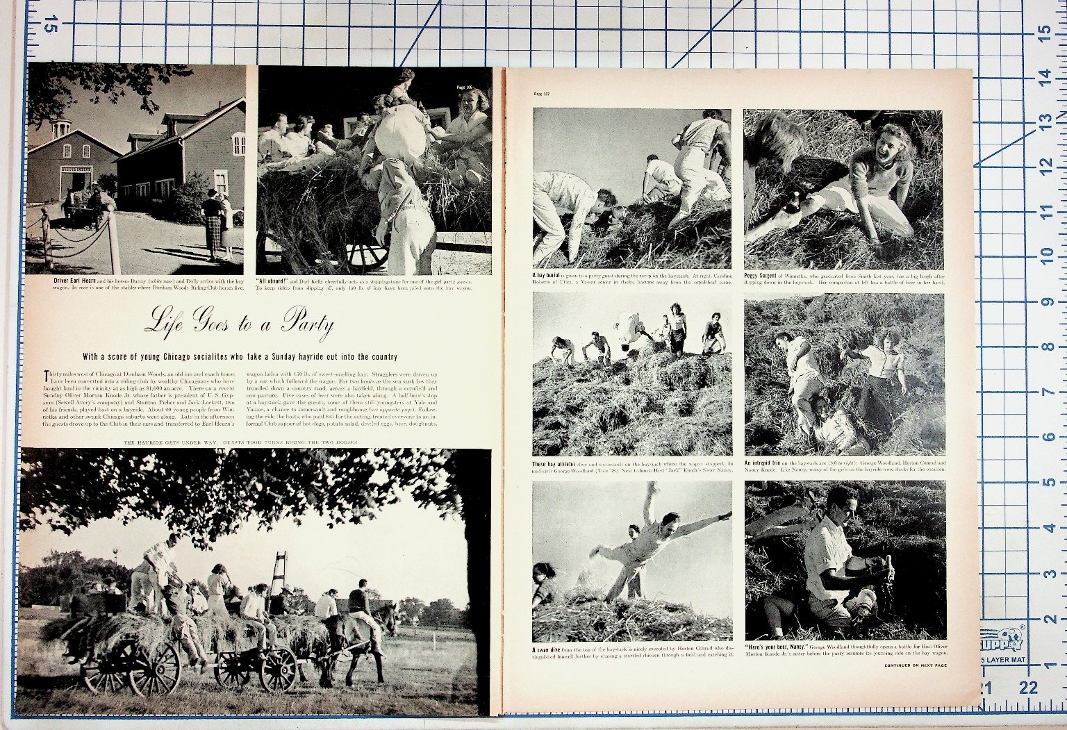 1930s Chicago Socialites Hayride Life Magazine Article Vintage Ephemera 1930s Chicago Socialites Hayride Life Magazine Article Vintage Ephemera