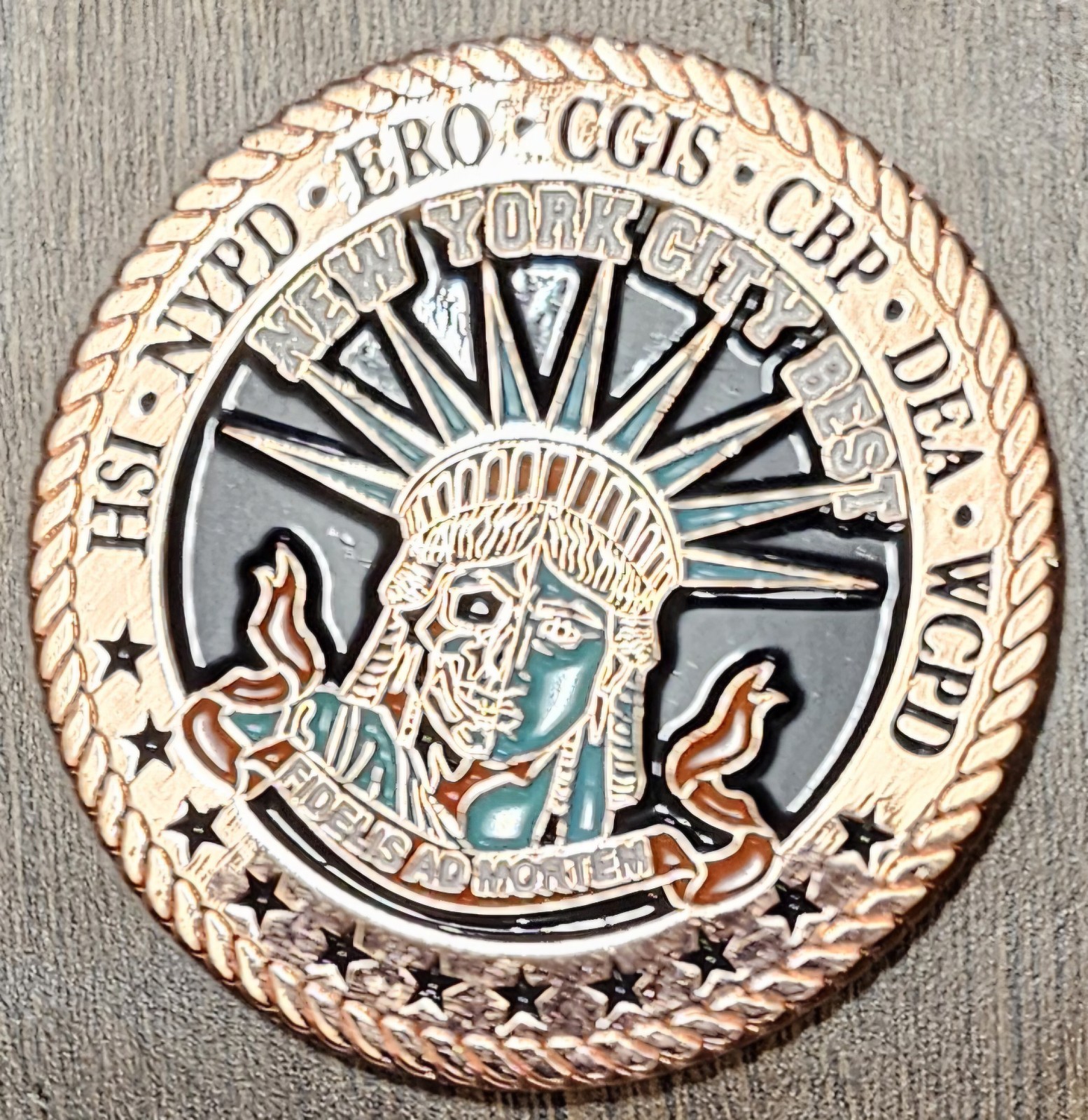HSI CBP   WCPD NYPD ERO CGIS  Challenge Coin   Bronze  New York Police 