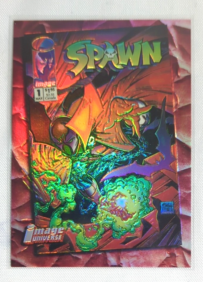 1995 Topps, Image Universe (First Issues) Rare Chromium Spawn #1 Card, D4