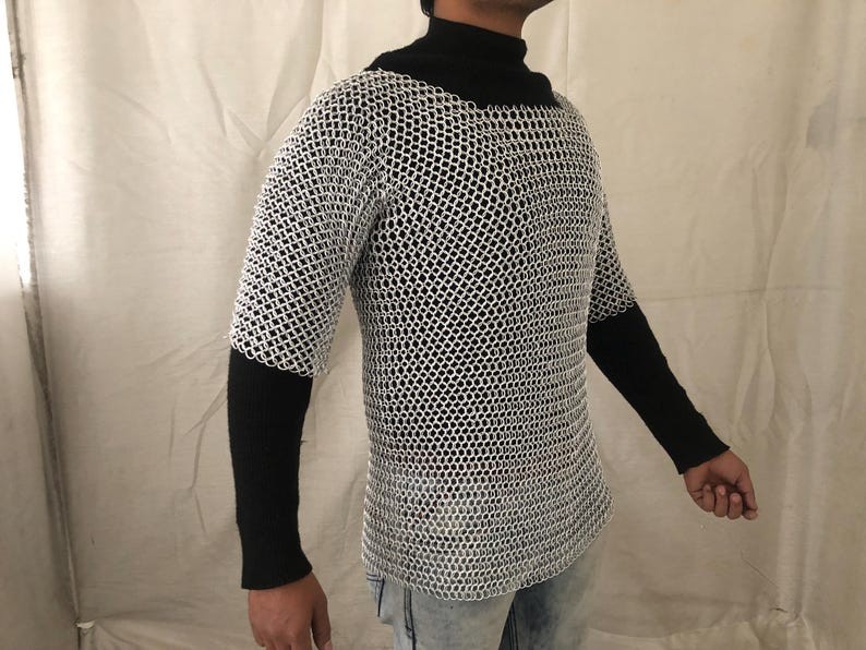 Anodized Aluminum Chainmail Shirt Butted Medieval Armor Large