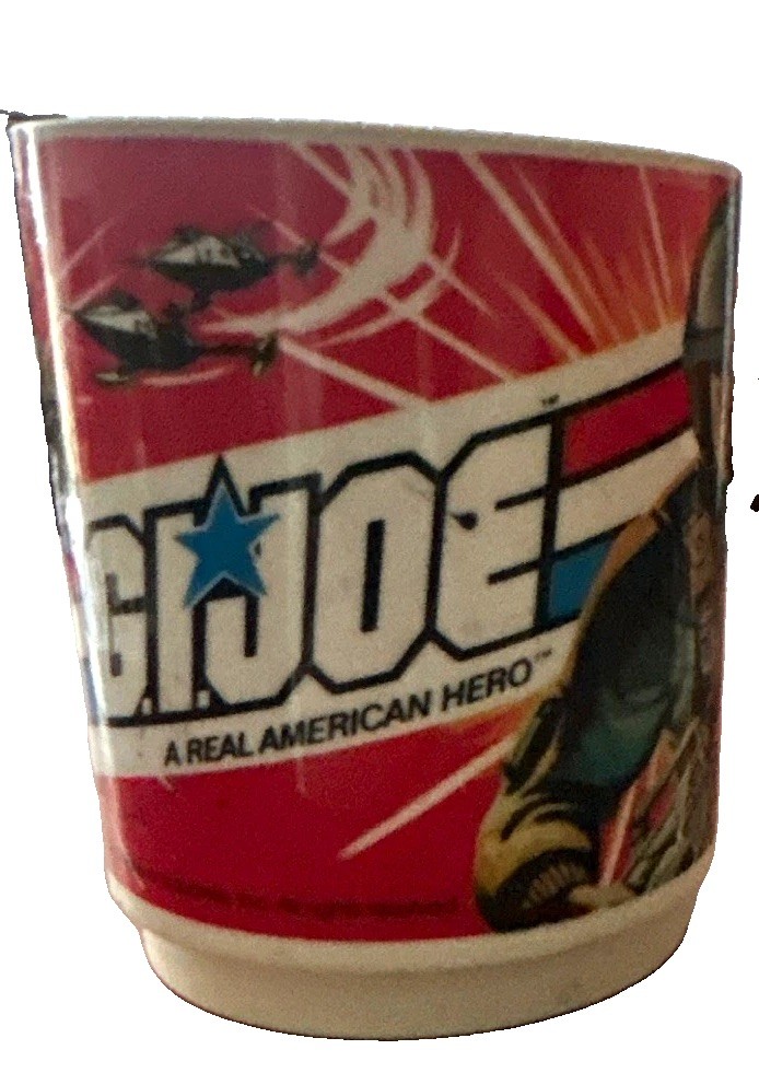 Aladdin G.I. Joe A Real American Hero Lot of 2 Printed Plastic Mugs USA