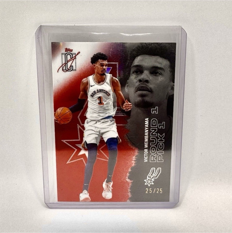 Topps Signature Class 25-26 Victor Wembanyama ROUND 1 PICK 1 #55 RED LAVA 25/25