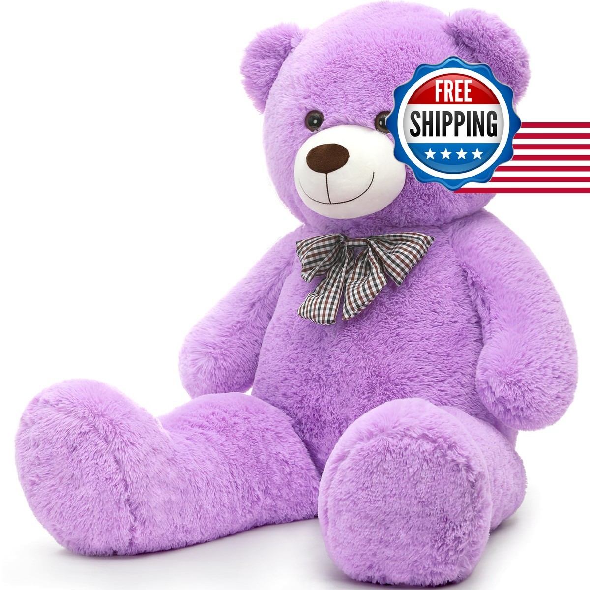 MorisMos Large Teddy Bear 39 Inch Giant Stuffed Bear Plush Purple MorisMos Large Teddy Bear 39 Inch Giant Stuffed Bear Plush Purple