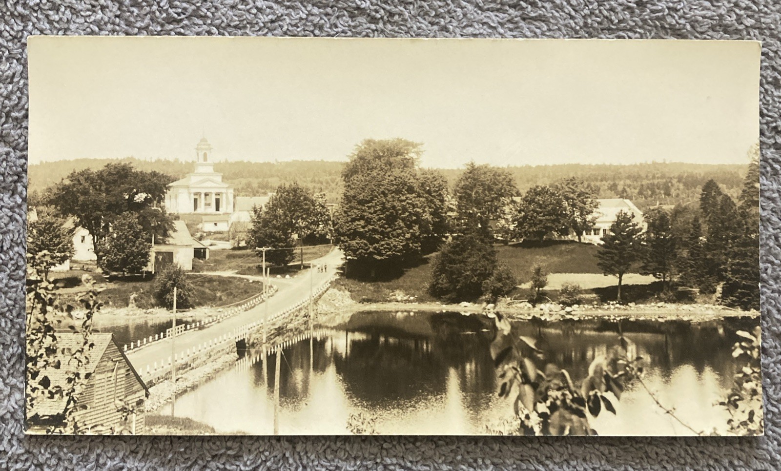 c 1915 Sedgwick Maine Birds Eye View RPPC Panoramic Postcard