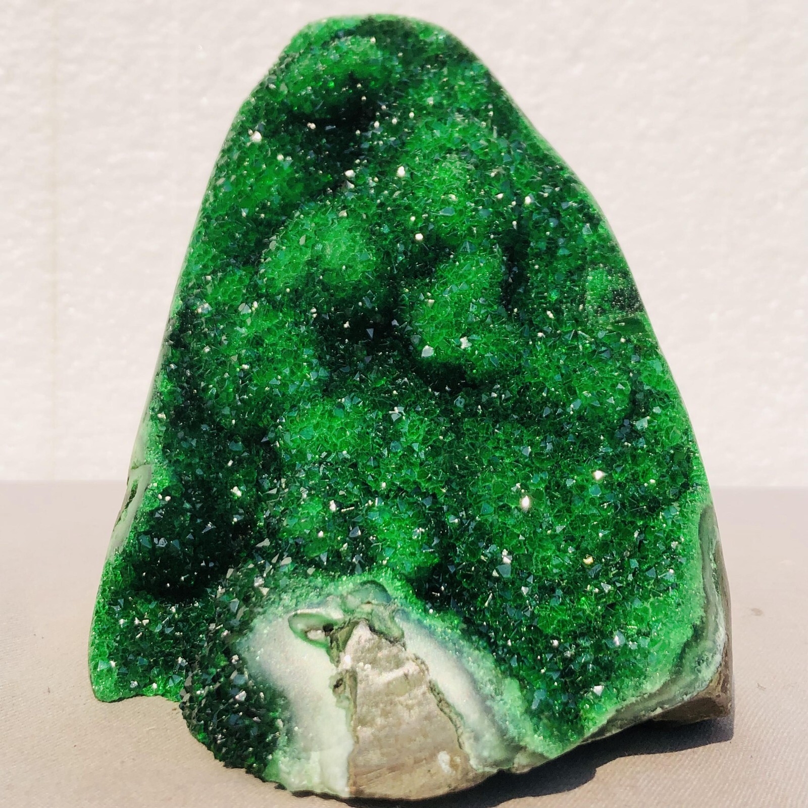 2.04lb New Find green geode quartz cluster crystal Cathedrals specimen Healing