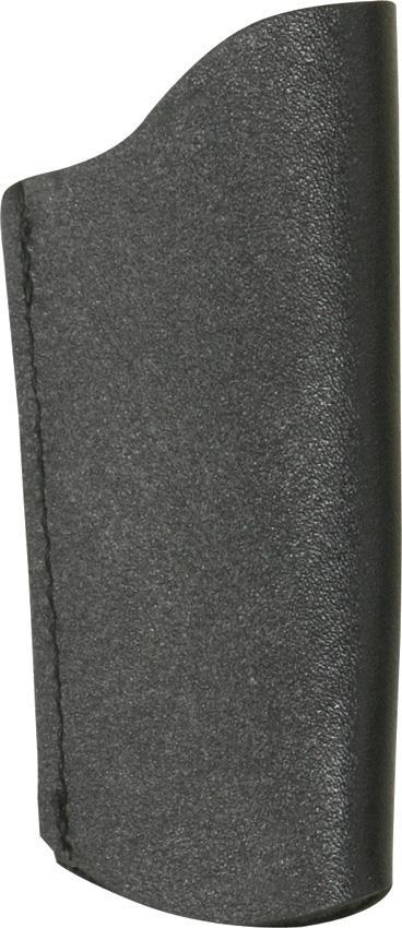 Large Folding Knife Belt Sheath Black Leather Open End + metal Clip 1000