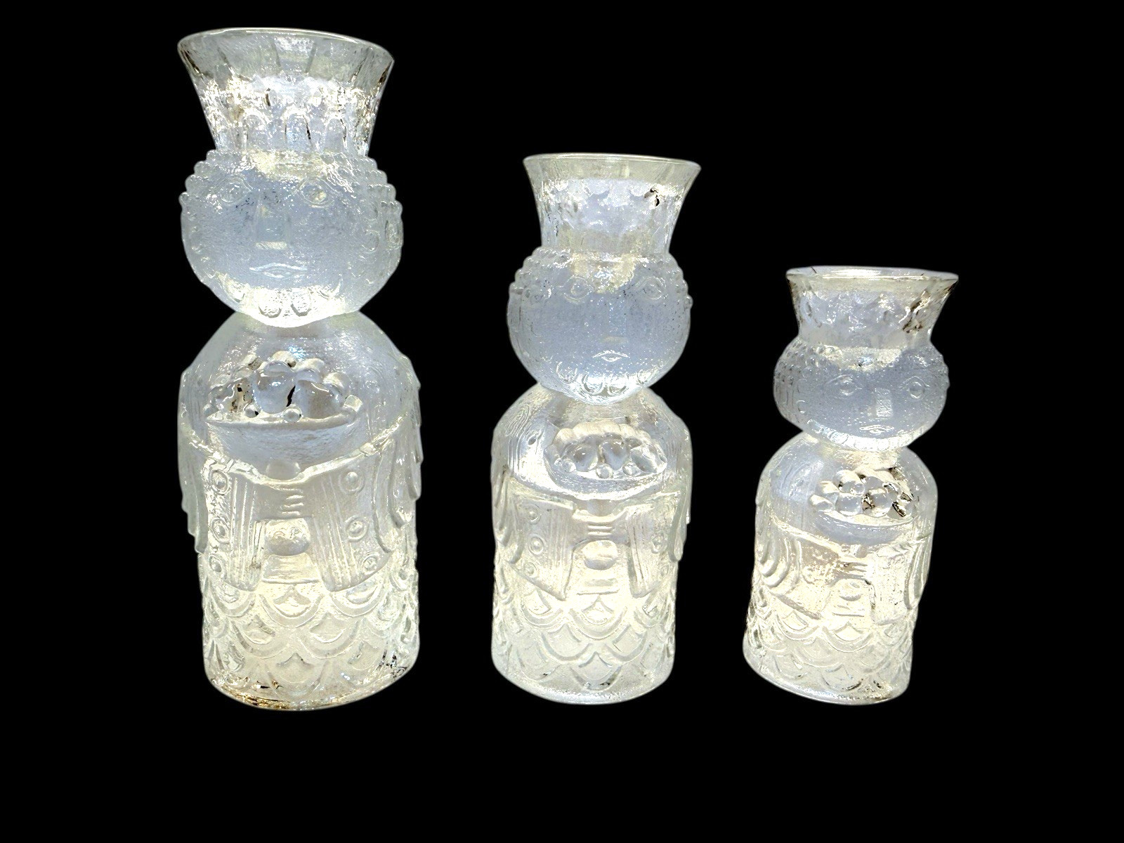 Vtg Rosenthal Bjorn Wiinblad THREE WISE MEN Glass Candle Holder Set of 3 - MINT Vtg Rosenthal Bjorn Wiinblad THREE WISE MEN Glass Candle Holder Set of 3 - MINT