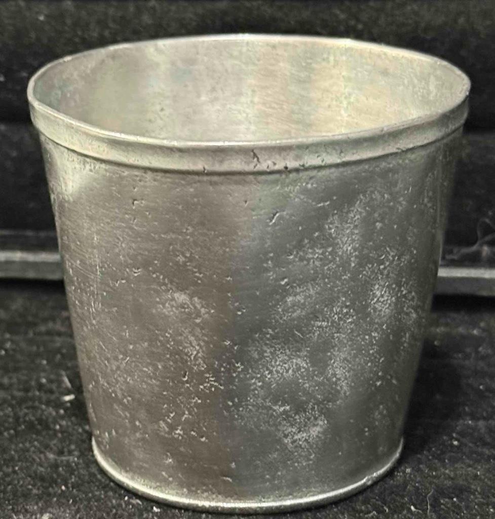 Antique Pewter Beaker, Wide Rim, Unmarked, c. 1830