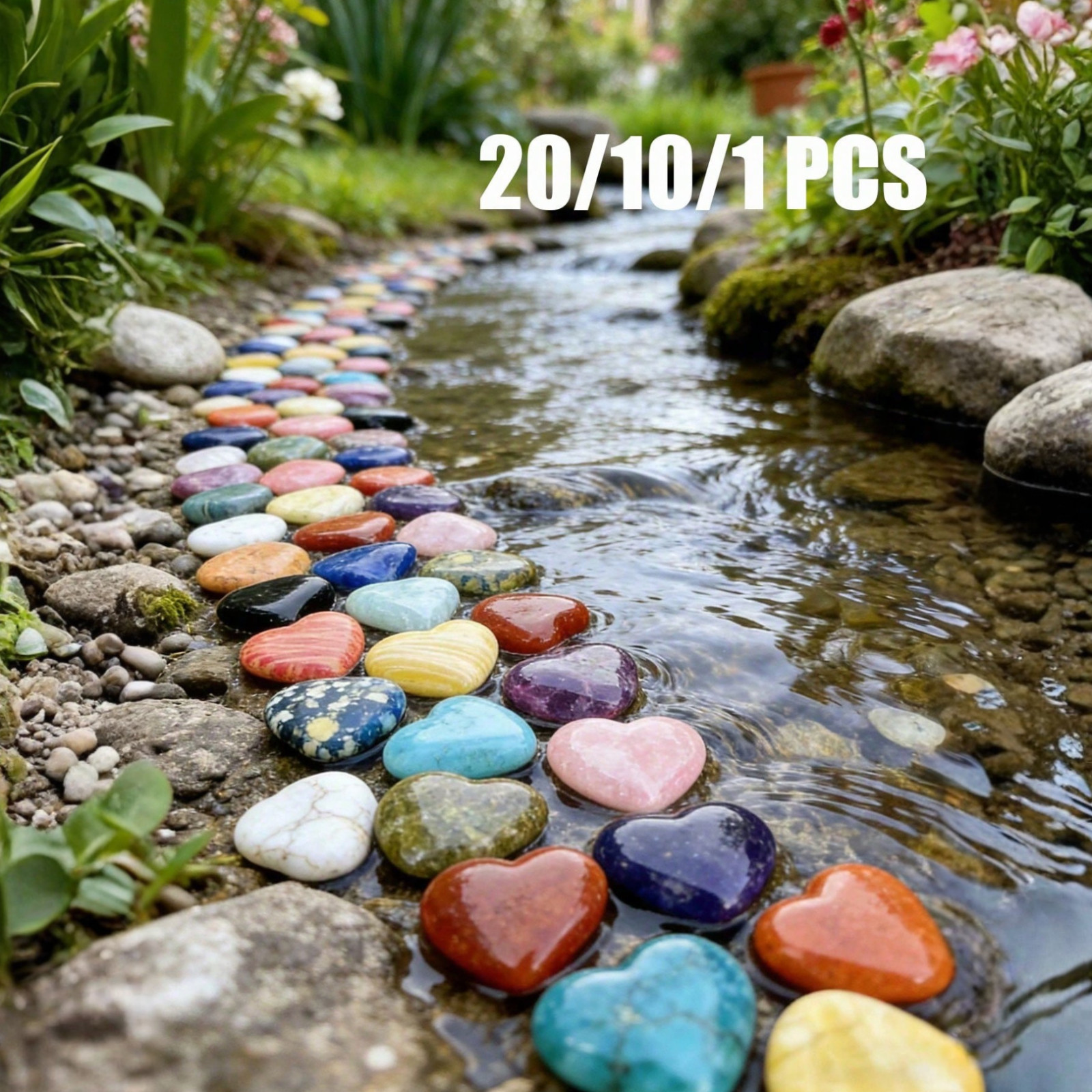 Natural Heart Shaped Palm Stones Polished Crystal Pocket Stone Garden Craft Deco