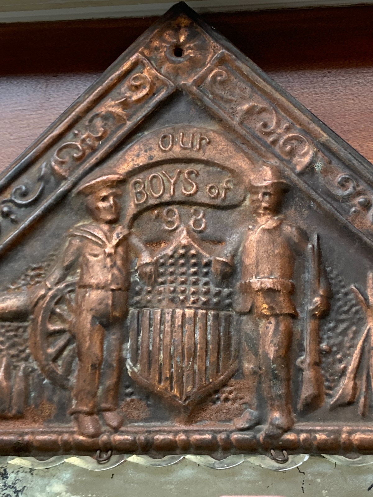 1898 Spanish American War Mirror - Our Boys of '98 - Dewey, Shelby, Maine 1898 Spanish American War Mirror - Our Boys of '98 - Dewey, Shelby, Maine