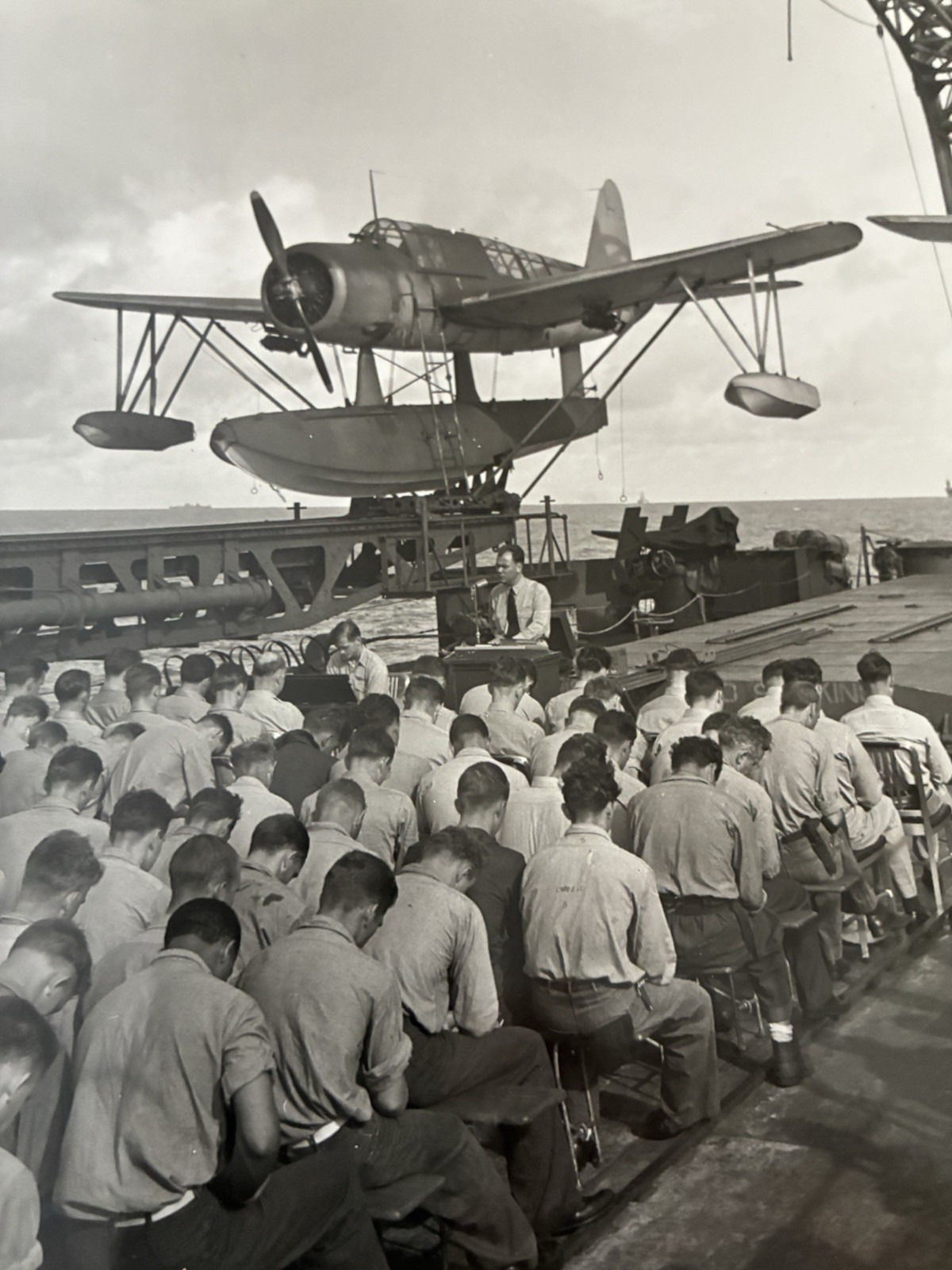 WWII National Archives Naval Ship Photographs /Sailors at Prayer & Exercise (2) WWII National Archives Naval Ship Photographs /Sailors at Prayer & Exercise (2)