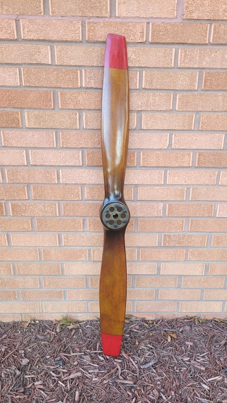 WWI Wood Replica Large Plane Airplane Propeller Prop Aviation Decor Red Tips 47\