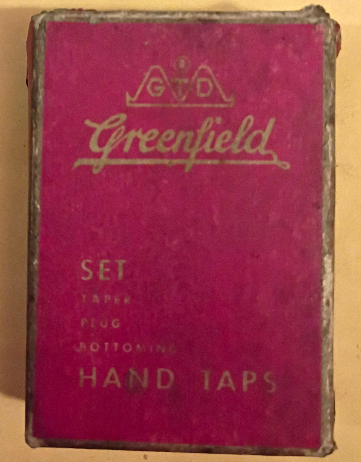 VINTAGE GTD GREENFIELD MACHINIST TAP SET 10-32 NF TAPER PLUG BOTTOM - CLEAN USA