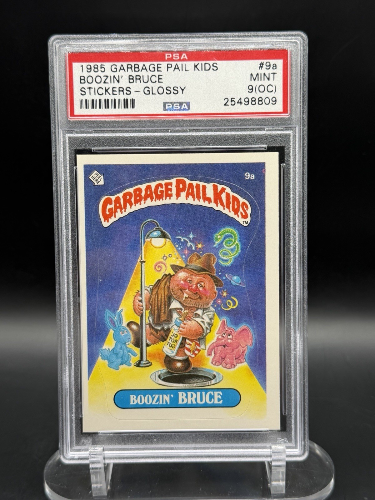Topps Garbage Pail Kids 1985 Boozin Bruce 9a Glossy PSA 9 OC 1st GPK Rare MINT