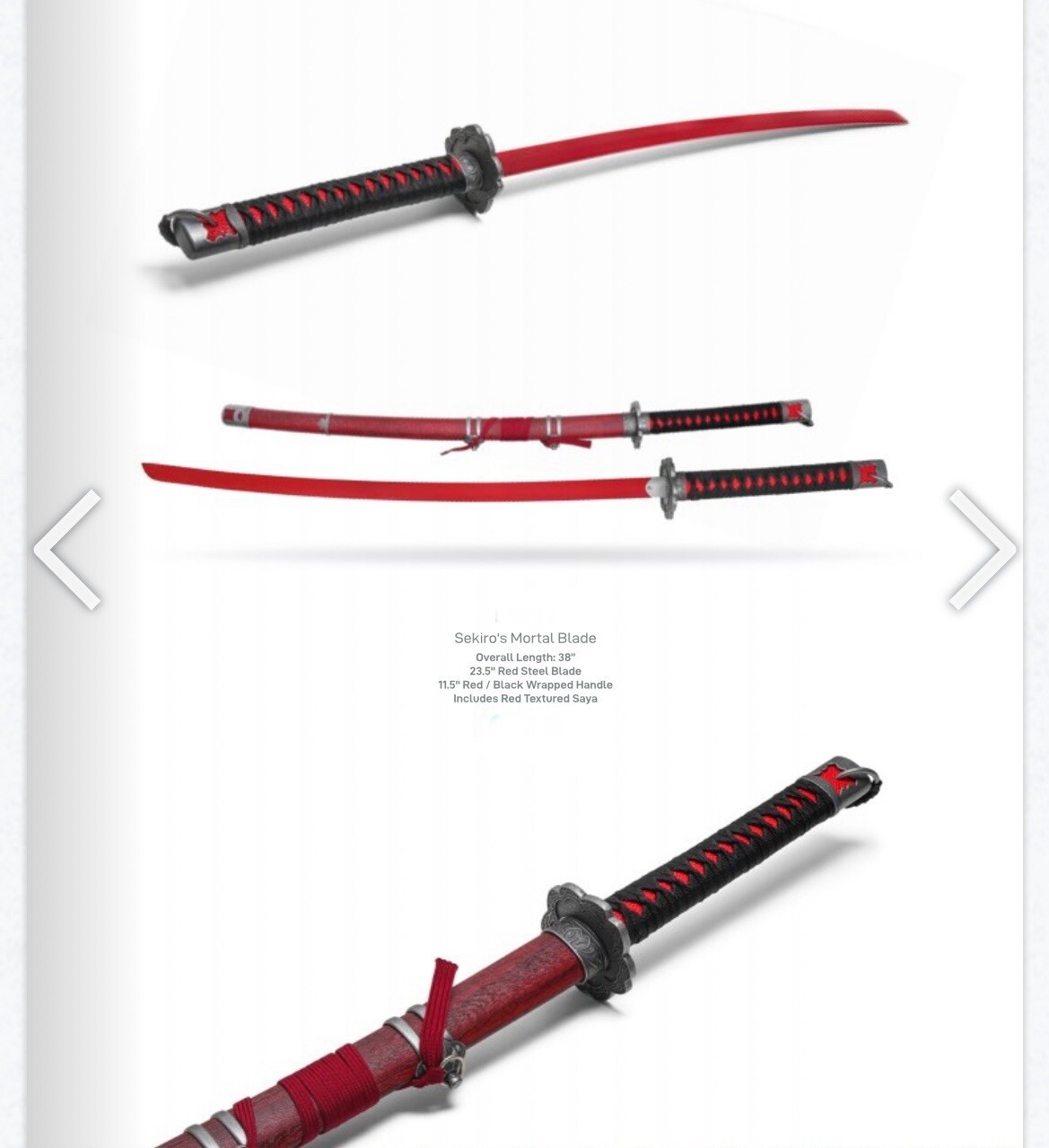 Mortal Replica Blade Katana - Sekiro: Shadows Die Twice Red Blade