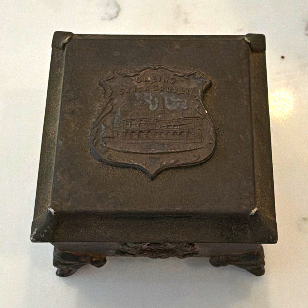 Antique 1904 Santa Cruz Casino Silver Quadruple Plate Trinket Box  Antique 1904 Santa Cruz Casino Silver Quadruple Plate Trinket Box 