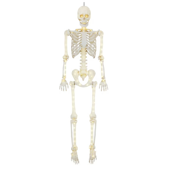 Way To Celebrate 5 ft Poseable LED Illuminated Skeleton Halloween Decoration