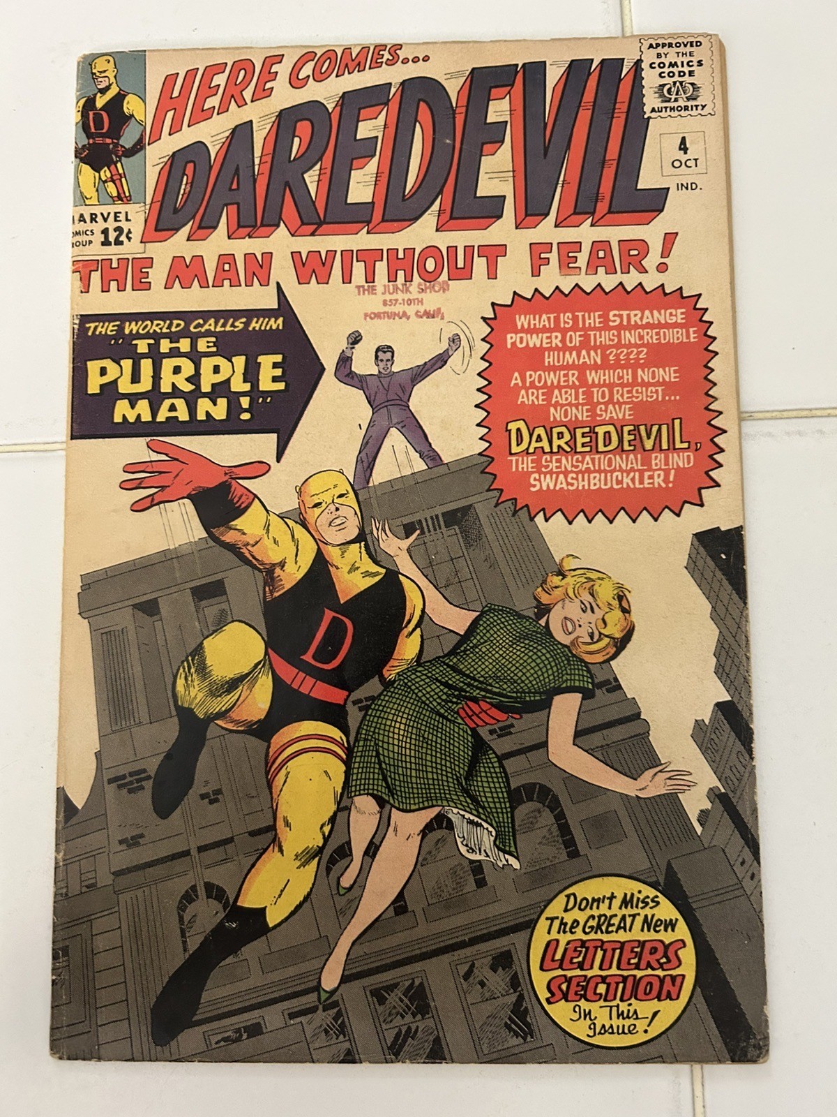 Daredevil #4 (1964) 1st App Origin Purple Man Stan Lee Silver Age Key Mid-grade Daredevil #4 (1964) 1st App Origin Purple Man Stan Lee Silver Age Key Mid-grade