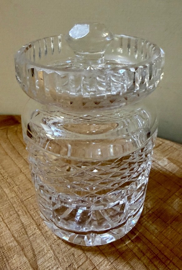 VTG 1980's Signed Waterford Crystal Honey Jam Jar w/ Lid Castlemaine Exc Cond VTG 1980's Signed Waterford Crystal Honey Jam Jar w/ Lid Castlemaine Exc Cond