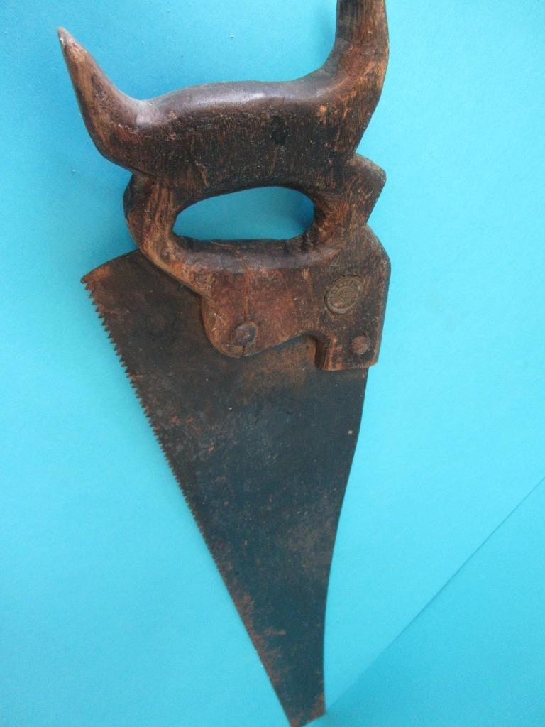 Vintage Shapleigh Diamond Edge Hand Saw w/Medallion Wooden Handle 26\