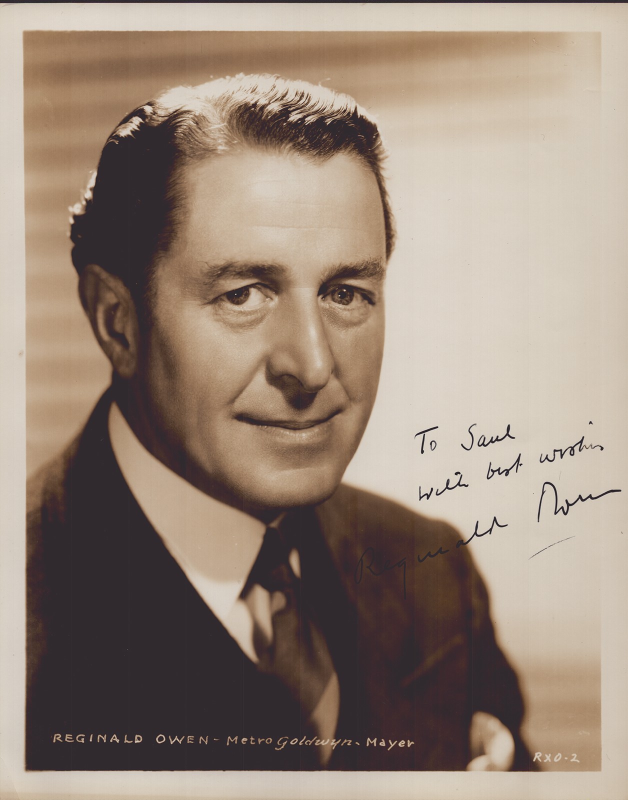 REGINALD OWEN - INSCRIBED PHOTOGRAPH SIGNED CIRCA 1940
