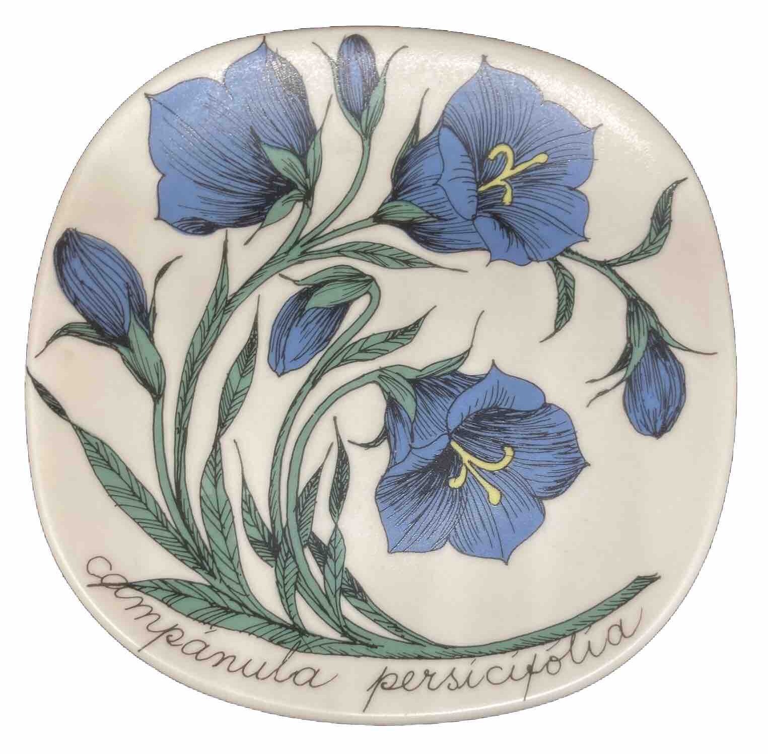 vintage Esteri Tomula  Arabia Finland ceramic Botanica wall plate bellflower