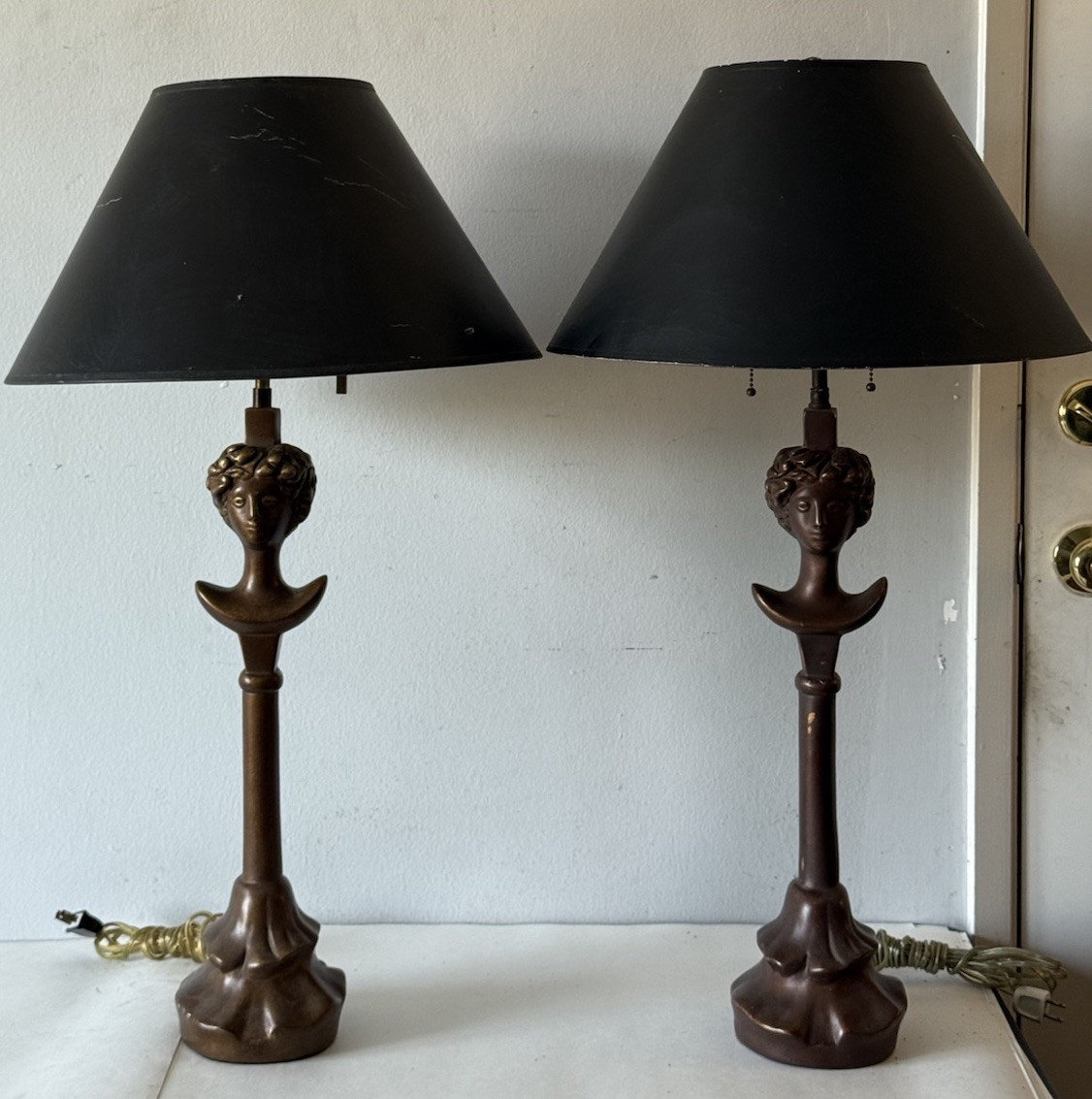 DIEGO GIACOMETTI STYLE TETA DE FEMME MODERN ART SCULPTURE LAMPS VINTAGE SIRMOS