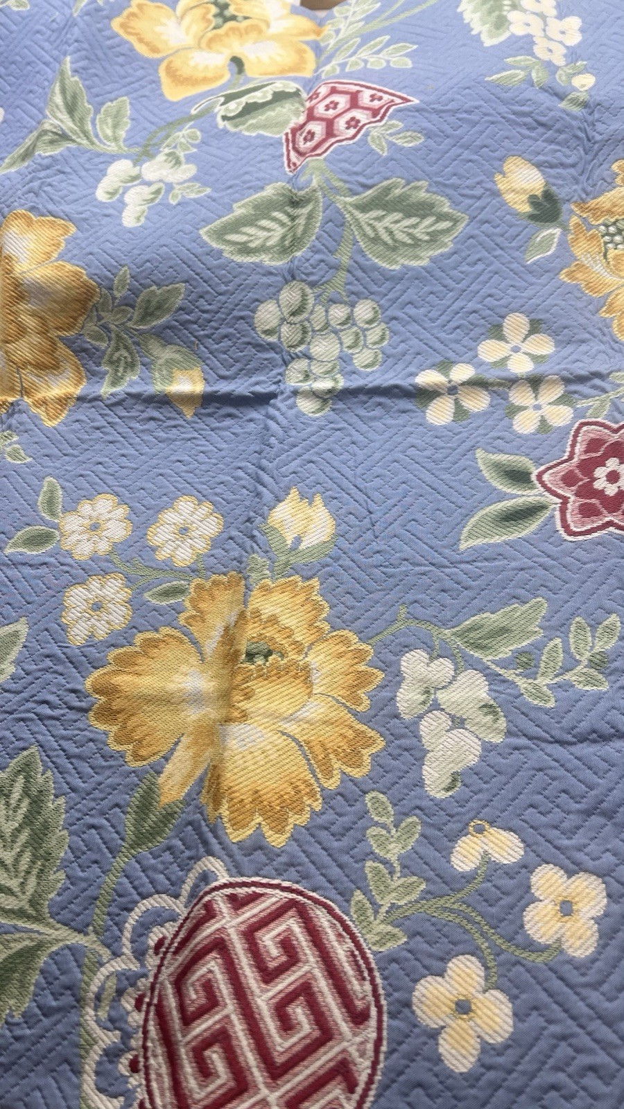 1 Scalamandre fabrics - BALI - V 26”x H25” -100% Silk- Color Multi On Periwinkle