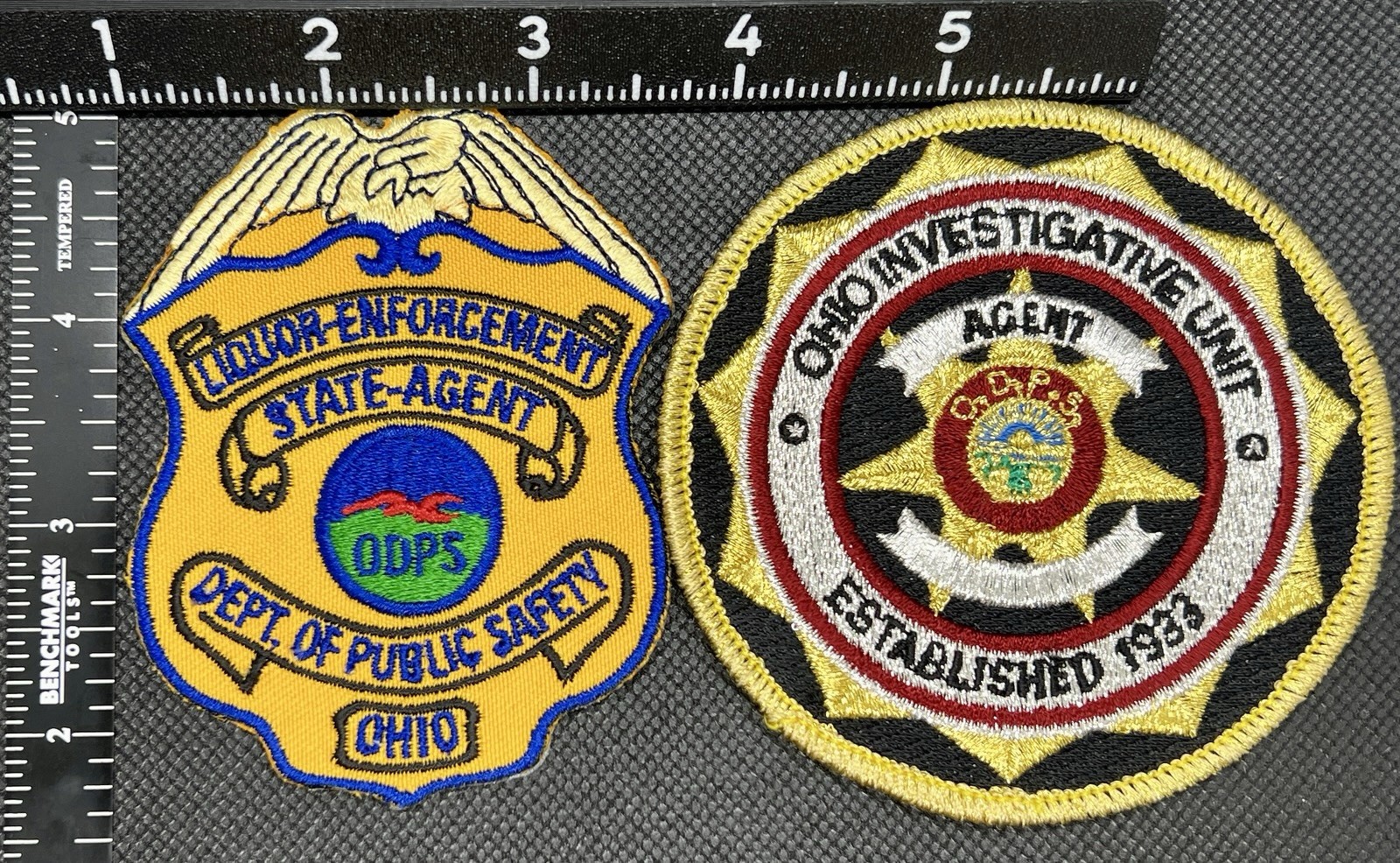 Rare Obsolete Ohio Investigative Liquor Agent & ODPS Patches