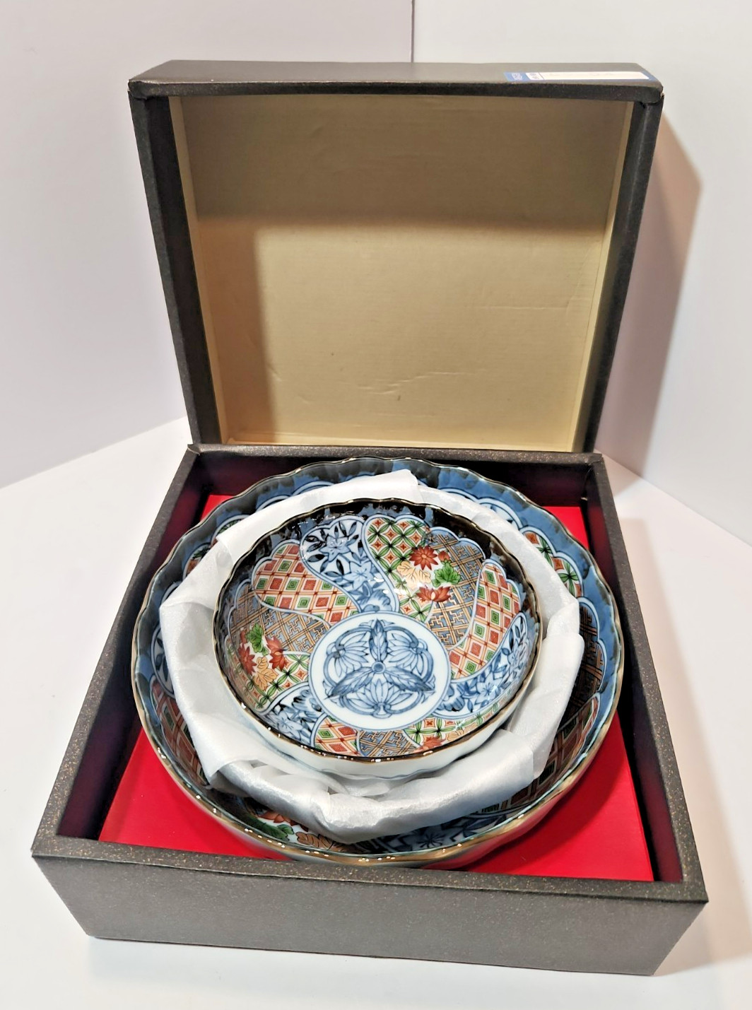 Vtg Japanese Arita Gozan Kiln Nesting Bowl Set Imari Nejishozui Gold Fine Cerami Vtg Japanese Arita Gozan Kiln Nesting Bowl Set Imari Nejishozui Gold Fine Cerami