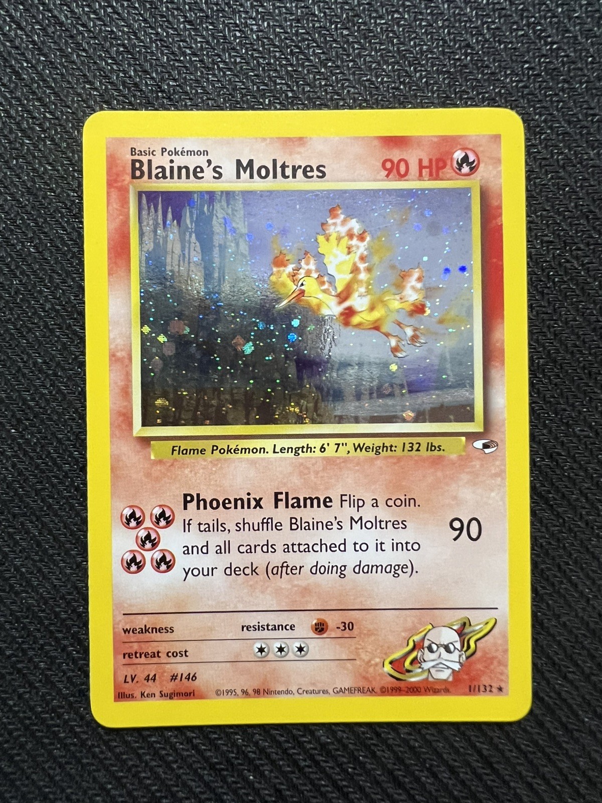 Pokemon Card TCG 2000 Pokemon Blaine's Moltres #1 Gym Heroes HOLO Near Mint Pokemon Card TCG 2000 Pokemon Blaine's Moltres #1 Gym Heroes HOLO Near Mint