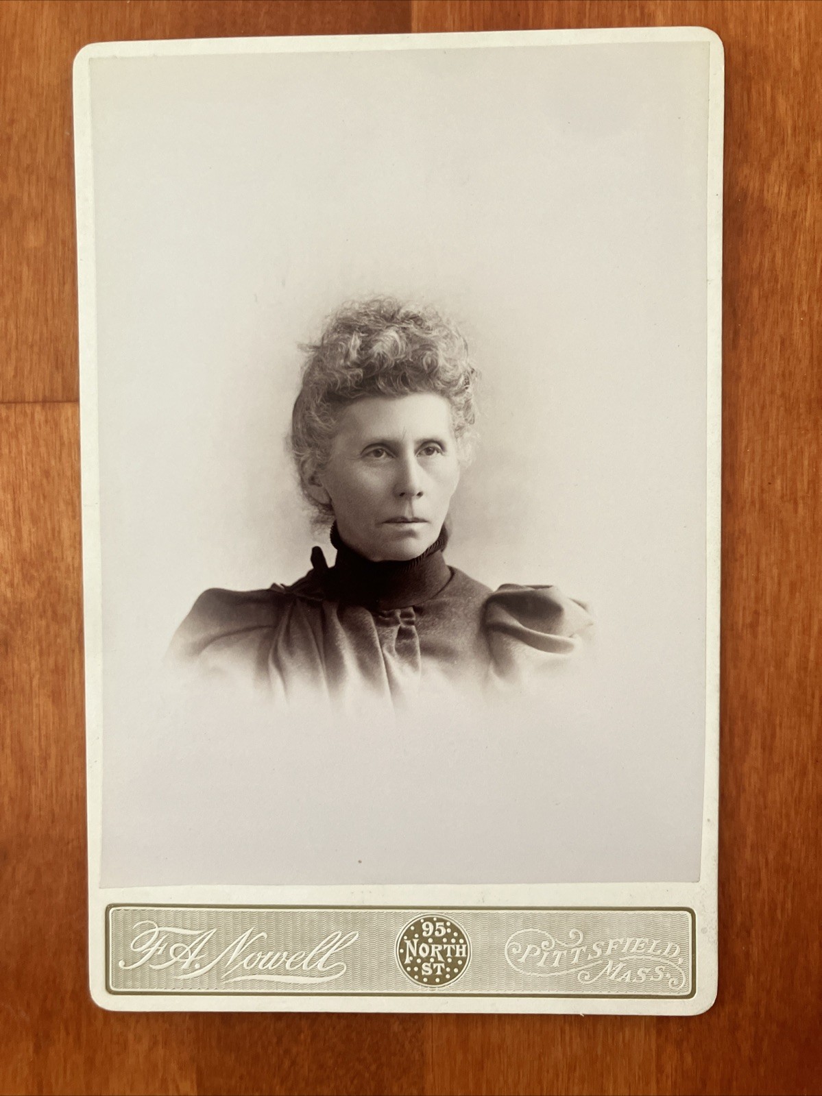 Mature Woman Cabinet Card Pittsfield MA Nowell Antique Photo