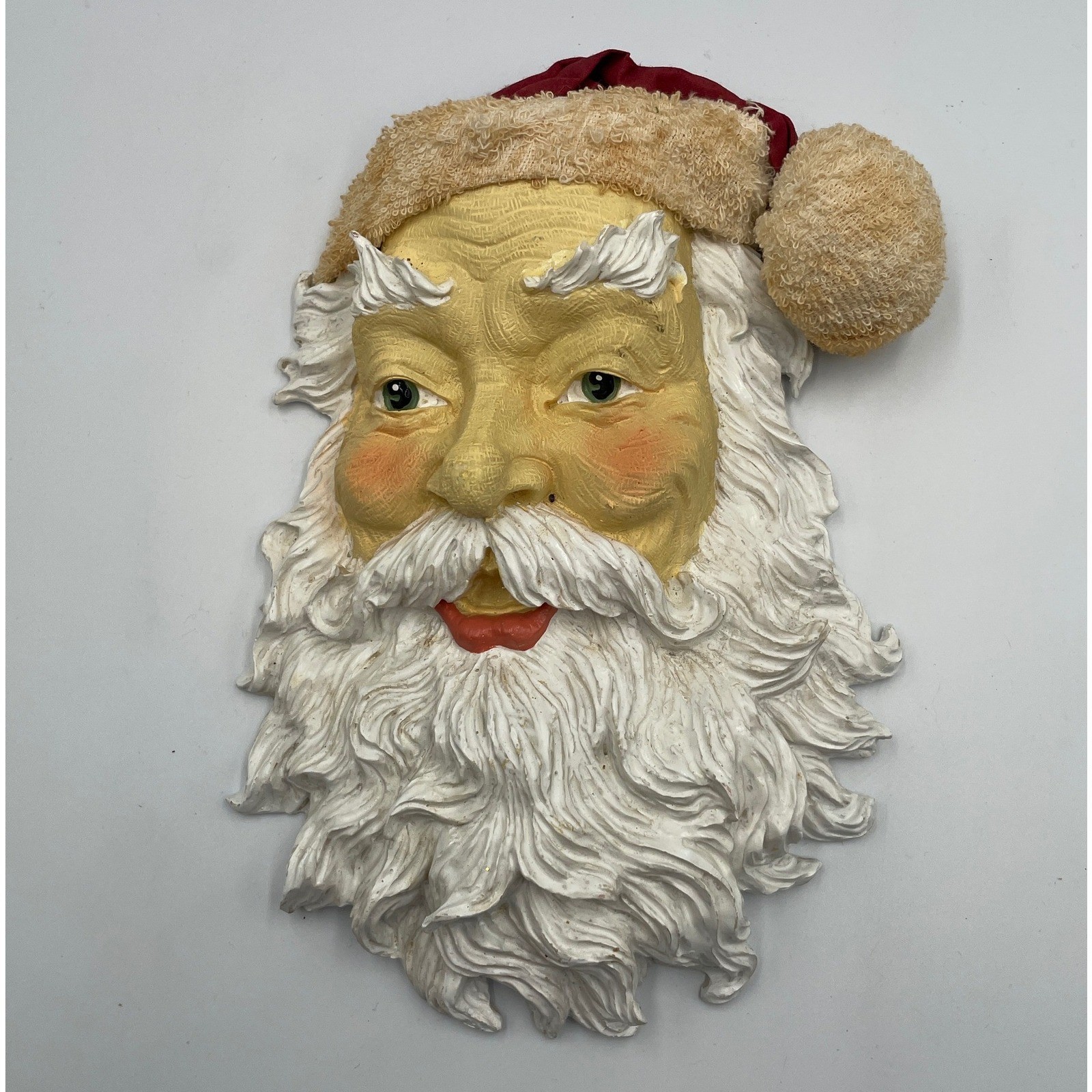 Vintage Molded Santa Claus Face Wall Hanging Plaque Holiday Christmas Decor 9\ Vintage Molded Santa Claus Face Wall Hanging Plaque Holiday Christmas Decor 9\