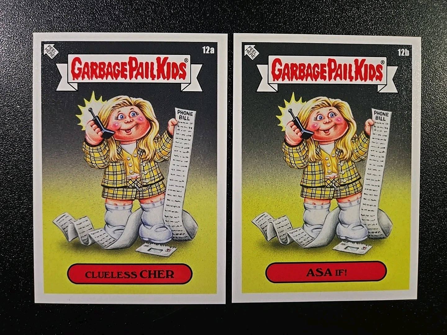 Alicia Silverstone Clueless 1995 Spoof 2 Card Set Garbage Pail Kids