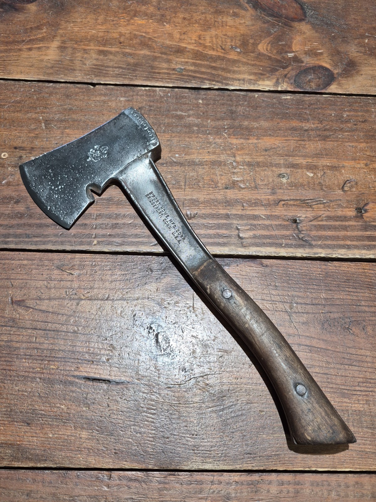 Vintage BRIDGEPORT Boy Scout  Hatchet, USA, Hand Axe, Camping ,Scouts, Camp Fire