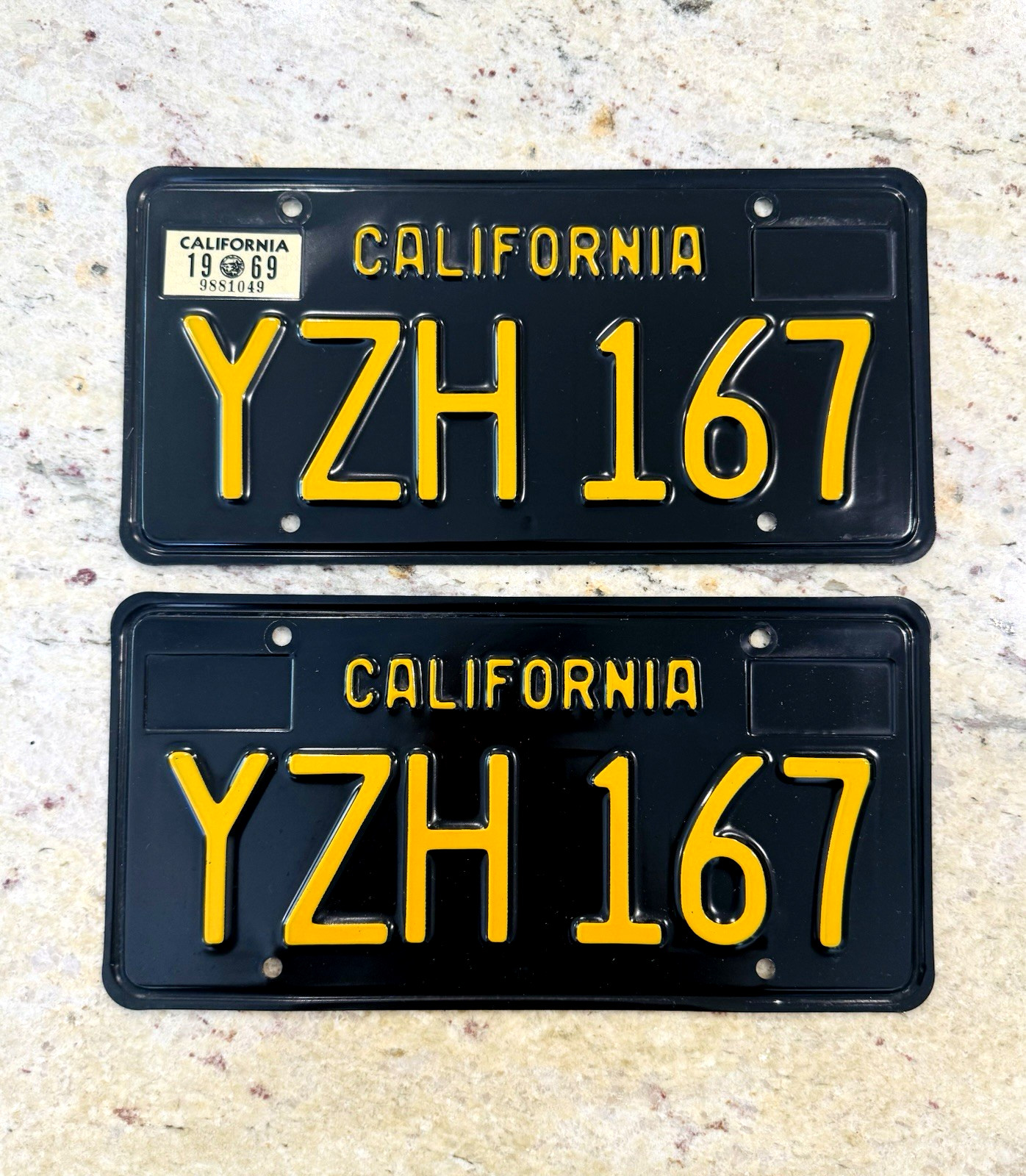 1963 California License Plates 1969 Camaro 1969 Mustang 1969 Validation DMV Ok 